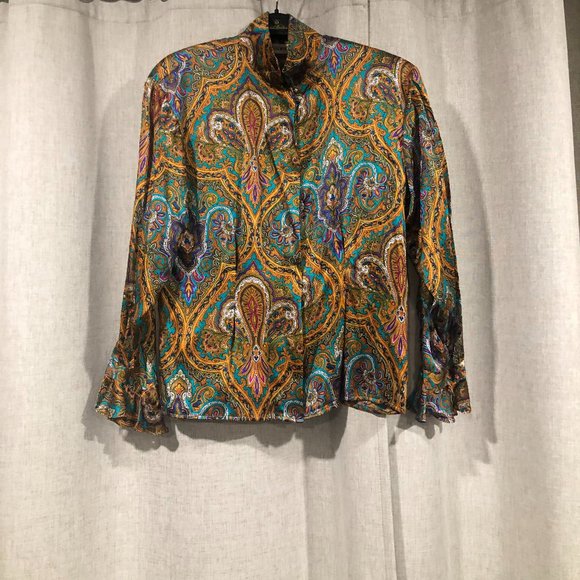 Cassant Tops - Vintage Cassant silk top blouse